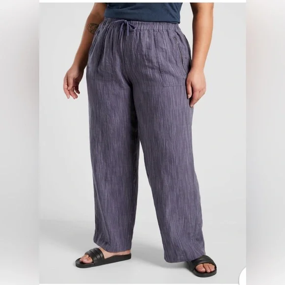 ATHLETA Retreat Linen High Rise Wide Leg Pant - Picture 2 of 14